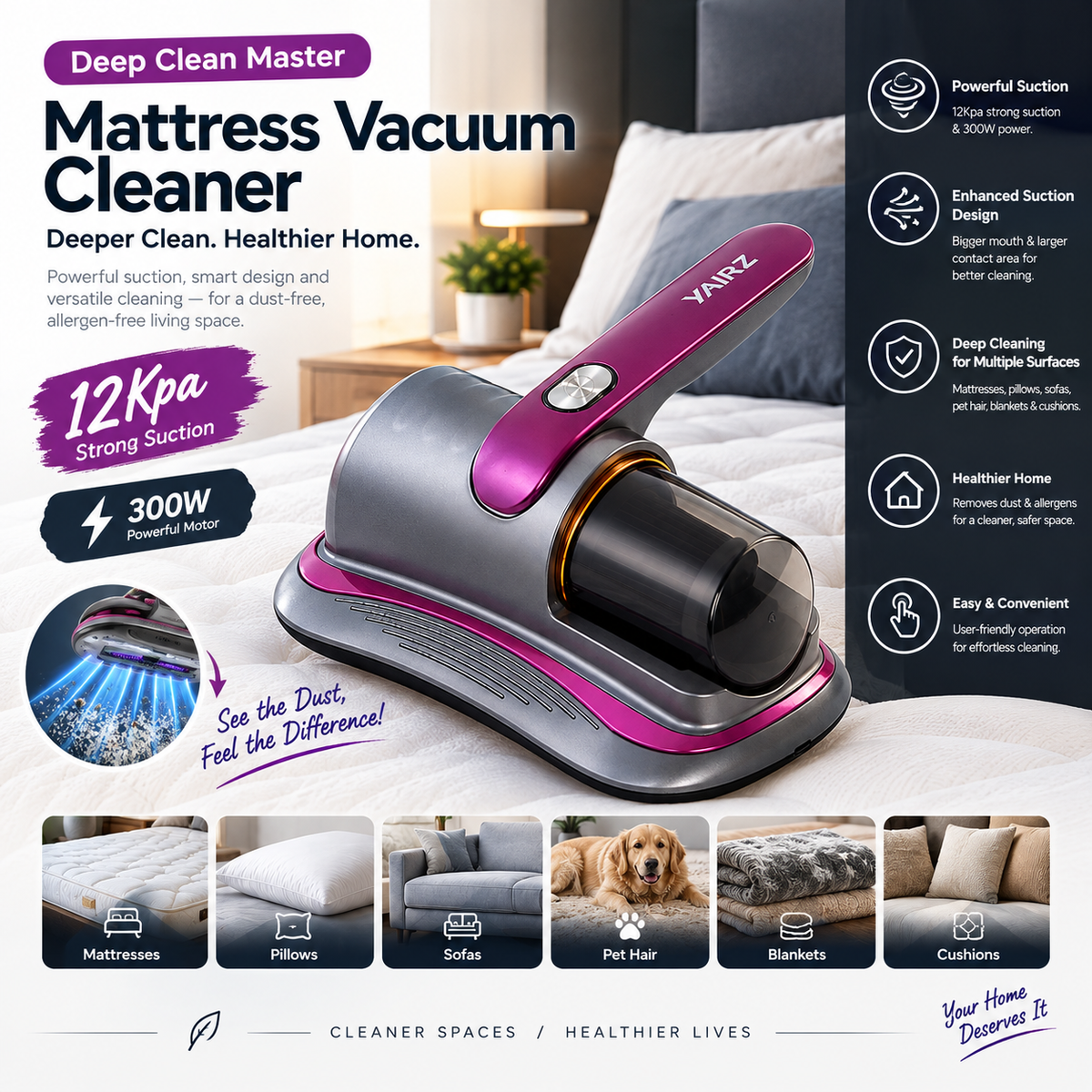 Cordless Vacuum Cleaner Mite Removal