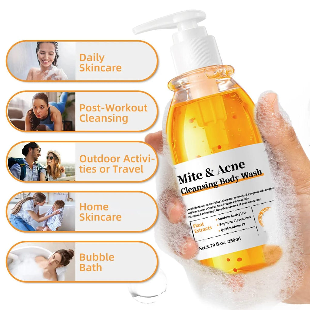 Mite & acne cleansing body wash
