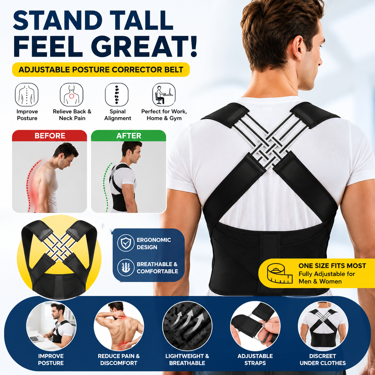 Adjustable Posture Corrector Belt